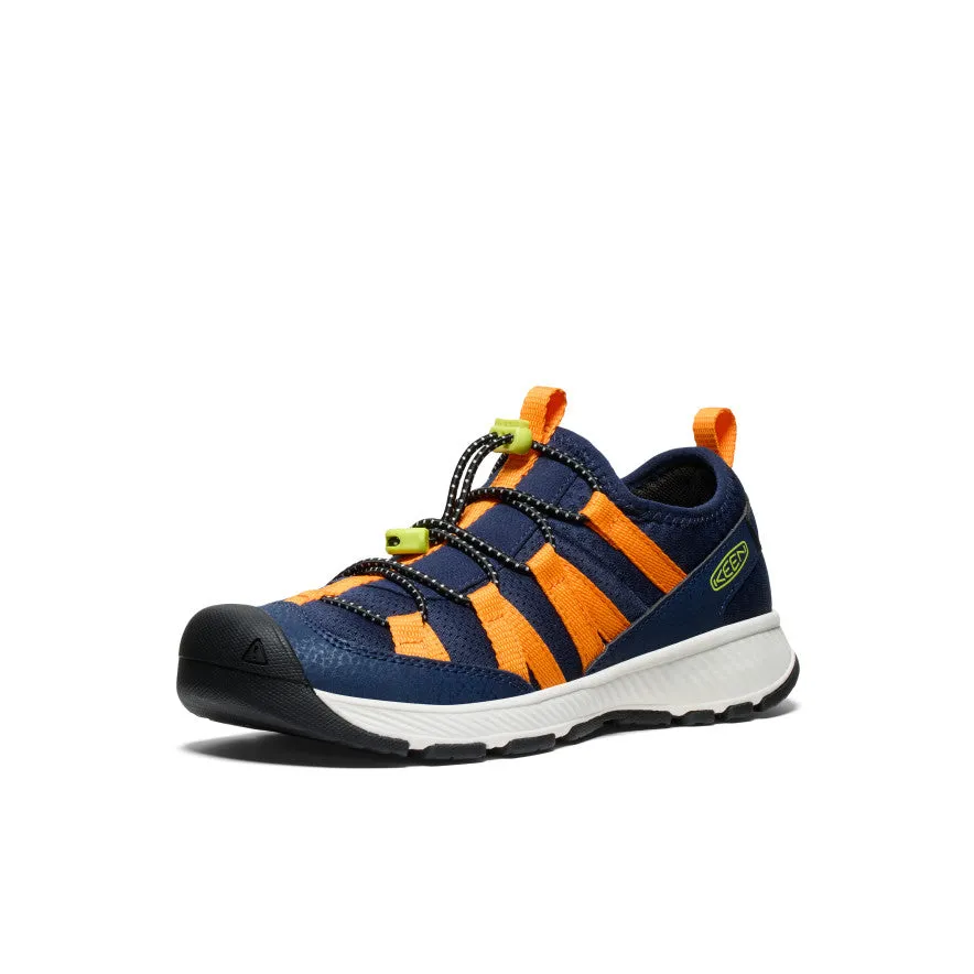 Adjustable Big Kids' Motozoa Sneaker  |  Naval Academy/Bright Marigold