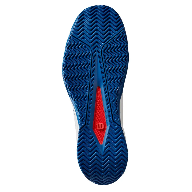 Lightweight Sole Rubber Grip Wilson Rush Pro Lite Men Tennis Shoes - White/Blue