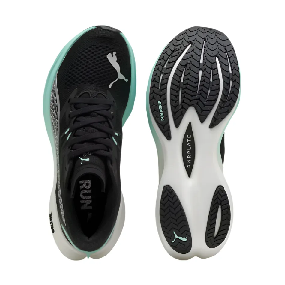 weekend - friendly patterned running shoes PUMA Women's Deviate NITRO 3 Running Shoes in PUMA Black/Mint Melt AW25