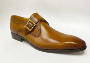 Street Shade High End Burnished Calfskin Monkstrap Cognac