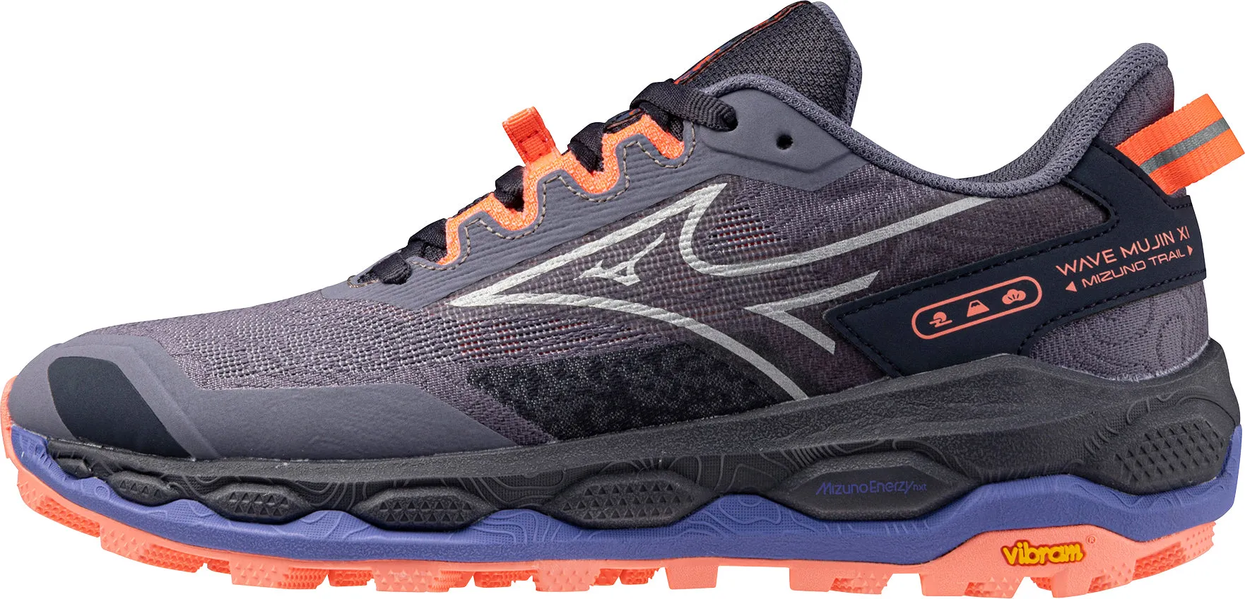 Form Retention Uppers are built to stay supportive over time Mizuno Wave Mujin 11 Womens Trail Running Shoes - Grey