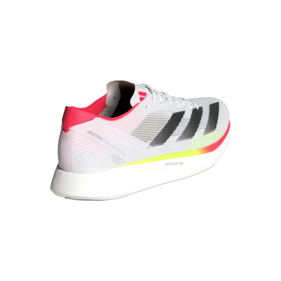 Smooth Step Adidas Men's Adizero Takumi Sen 10 Running Shoes in Cloud White/Core Black/Lucid Red SS25