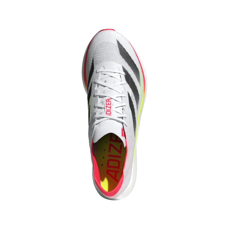 Adidas Men's Adizero Takumi Sen 10 Running Shoes in Cloud White/Core Black/Lucid Red SS25 evening run shoes Anti-slip