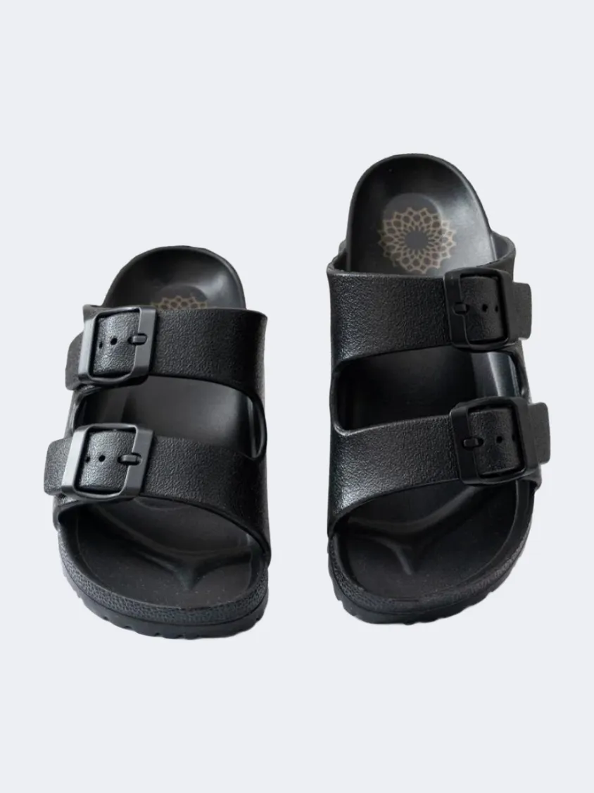 Height Plus Enhanced grip Ateneo 01 Sea Ps-Boys Beach Slippers Black