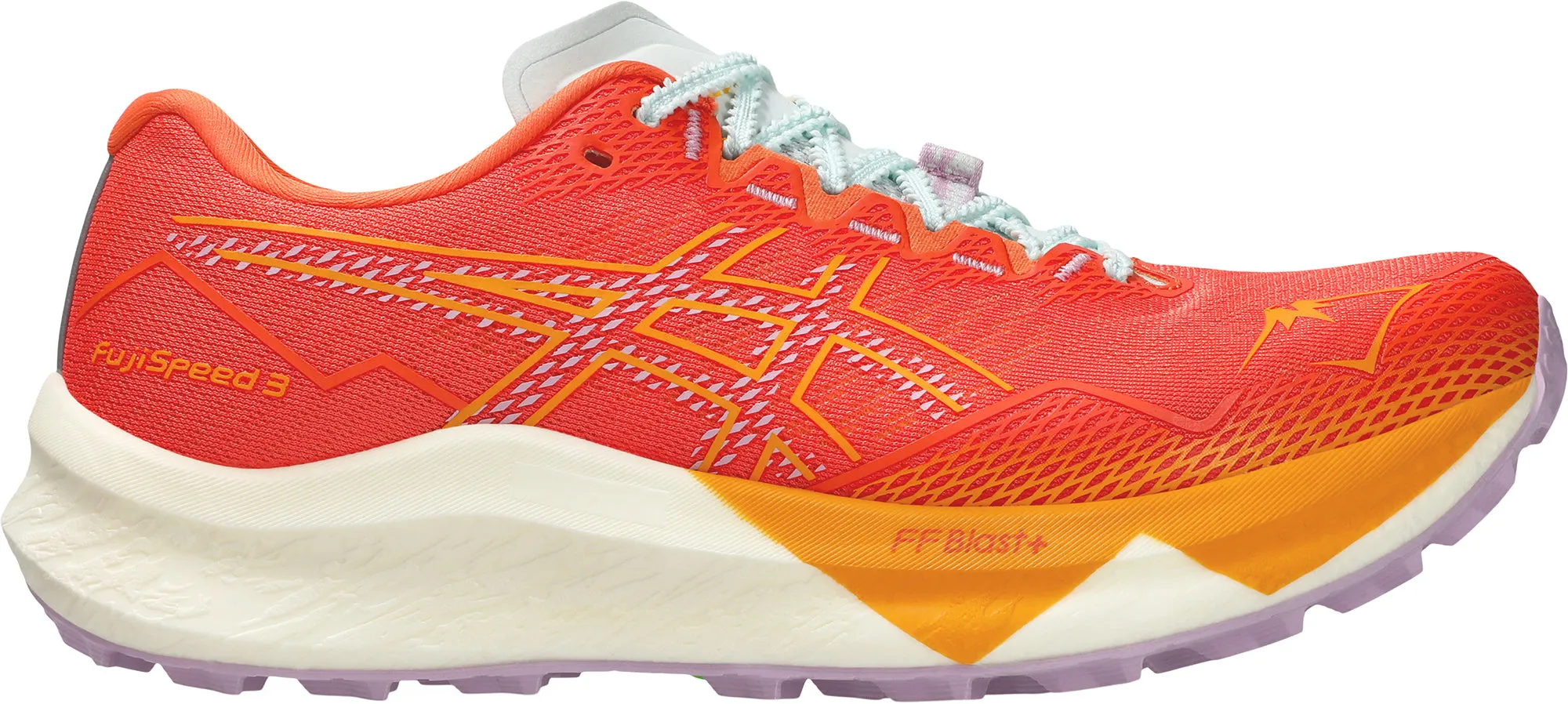 Sole Tech Supportive arch design helps distribute weight evenly Asics FujiSpeed 3 Womens Trail Running Shoes - Orange
