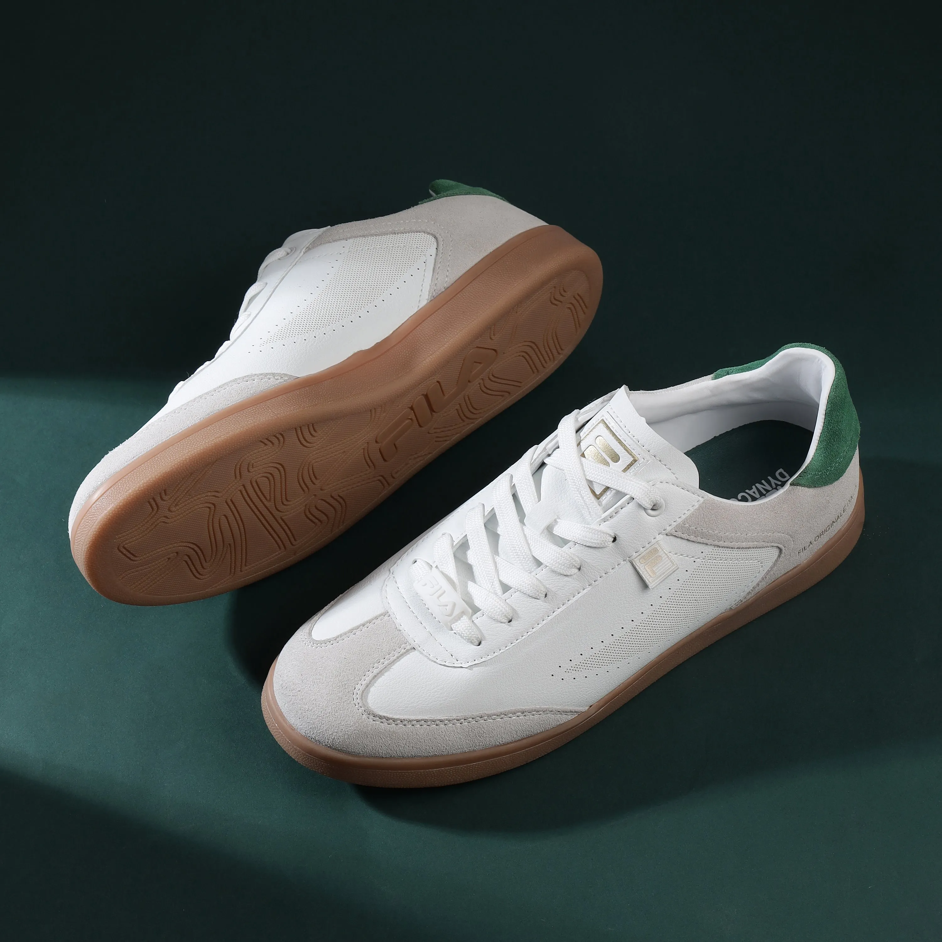 Fila MEN WHITE ASHER SUEDE Shoes Gold Tone Zip Fast