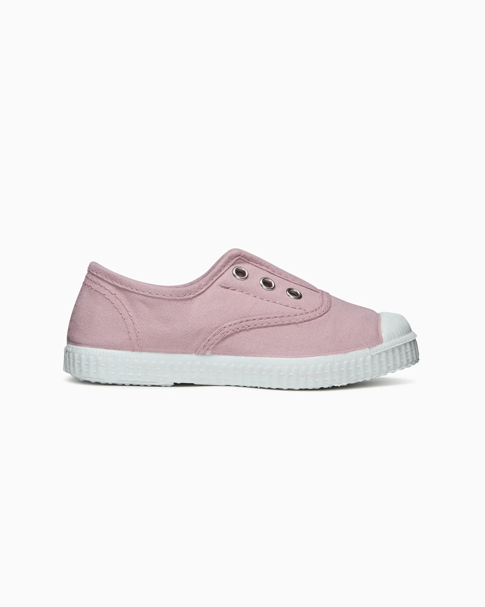 Round Toe Design MoistureWicking Hampton Canvas Plum Plimsolls in Dusky Rose