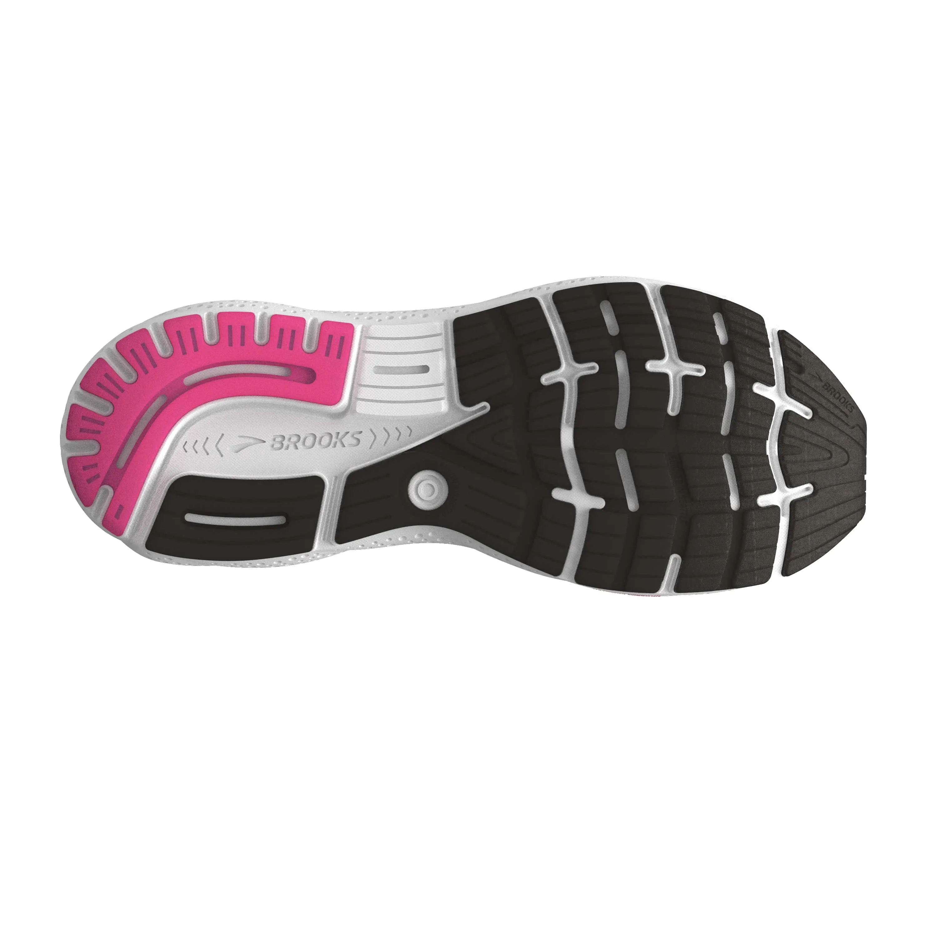 running in bumpy tracks shoes engraved running option Brooks Women's Ghost 16 Running Shoes in Black/Pink/Yellow AW24