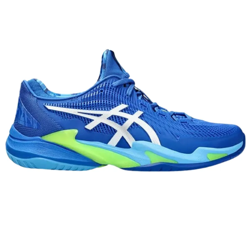 Velcro Closure Asics Court FF 3 Novak Mens Tennis Shoes  - Tuna Blue/White