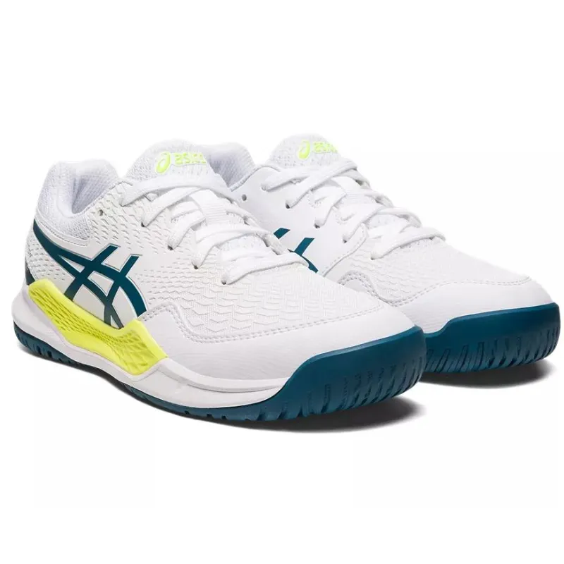 Asics Gel Resolution 9 GS White / Restful Teal  Kids Tennis Shoes All weather