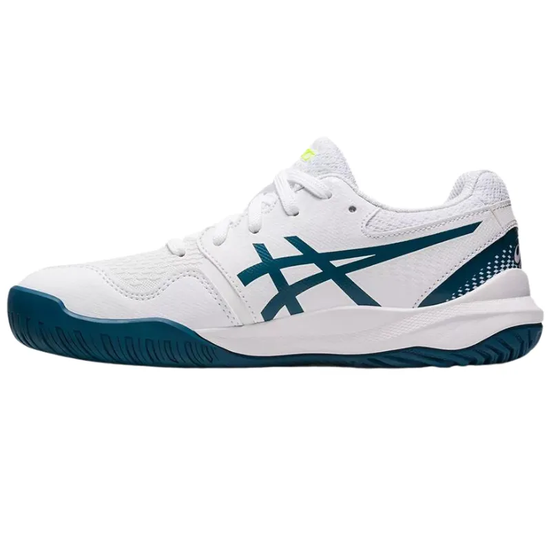 Court Asics Gel Resolution 9 GS White / Restful Teal  Kids Tennis Shoes
