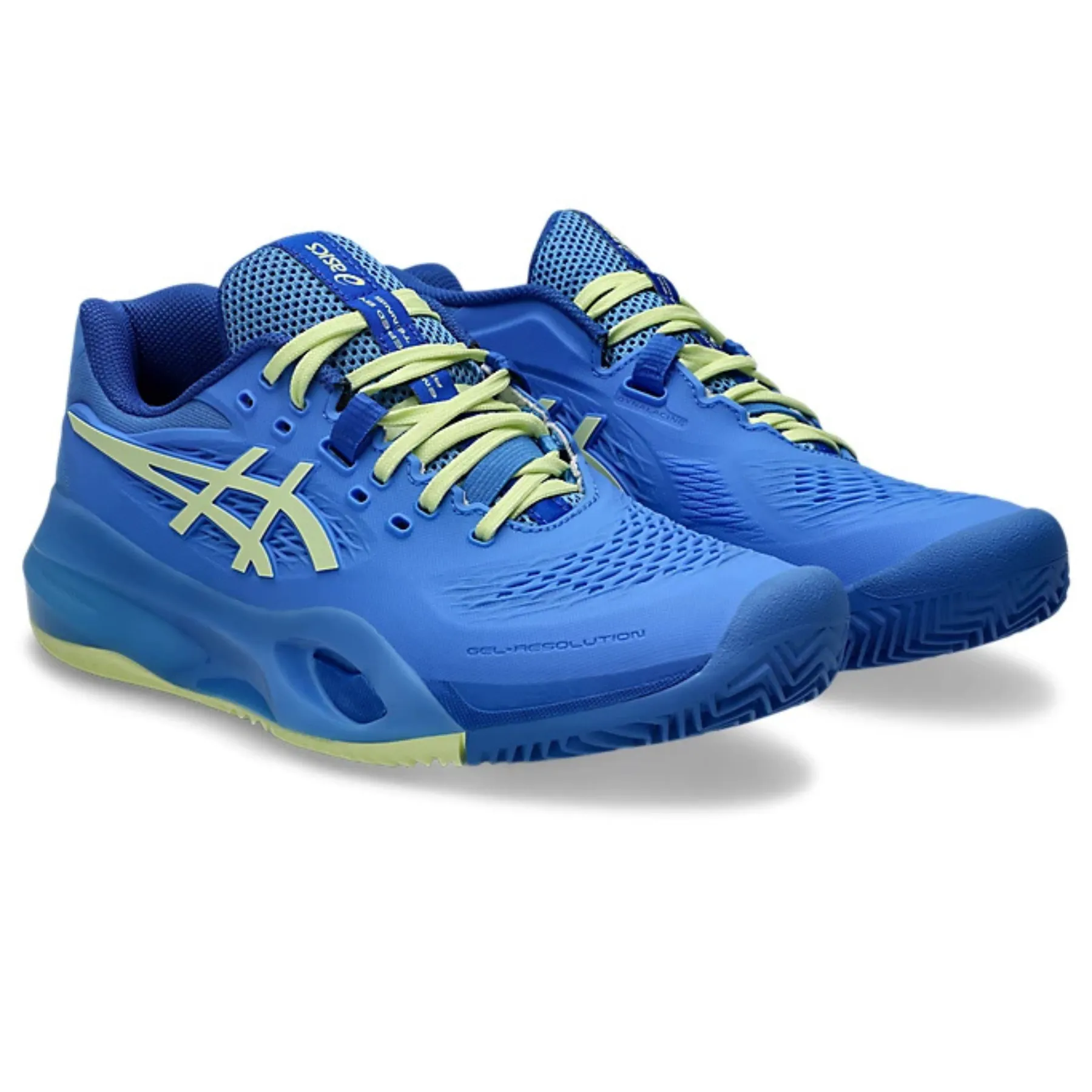 Asics Gel Resolution X Clay Womens Tennis Shoes Blue Coast /Huddle Yellow No Slip