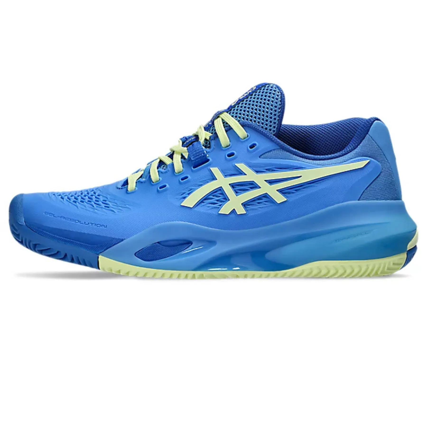 Anatomical shape Everyday Gear Asics Gel Resolution X Clay Womens Tennis Shoes Blue Coast /Huddle Yellow