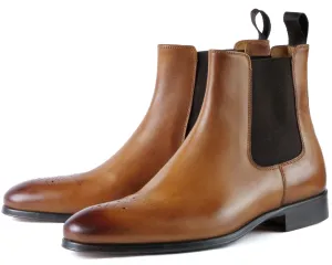 Fashion Staple Stirling Brogue Chelsea Light Tan