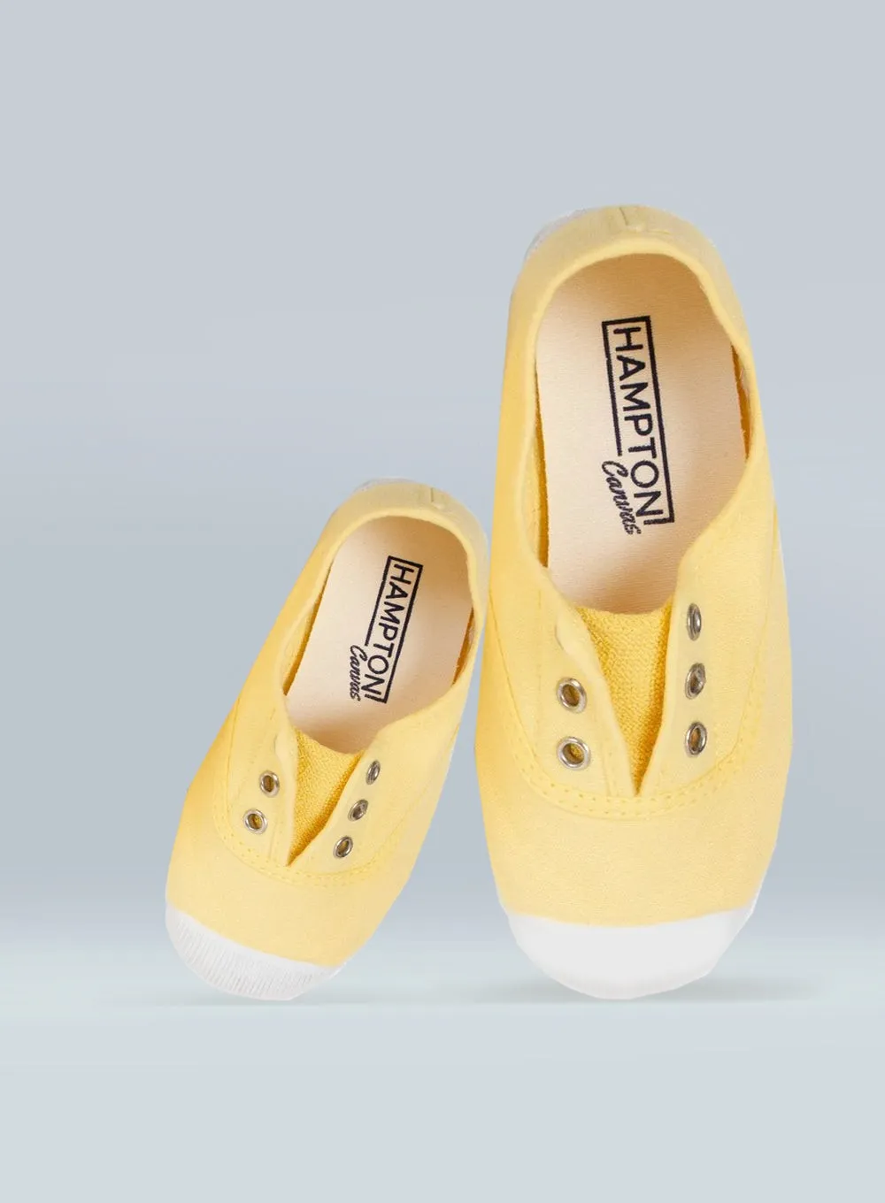 Resort Ready Shock Absorbing Hampton Canvas Plum Plimsolls in Lemon