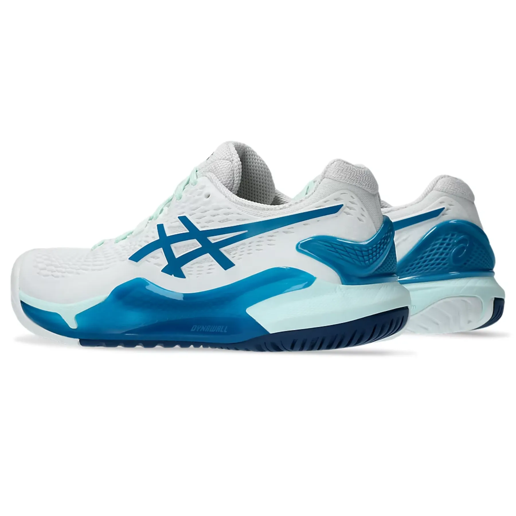 Asics Gel-Resolution 9 Women Tennis Shoes - White/Teal Blue Enhanced comfort