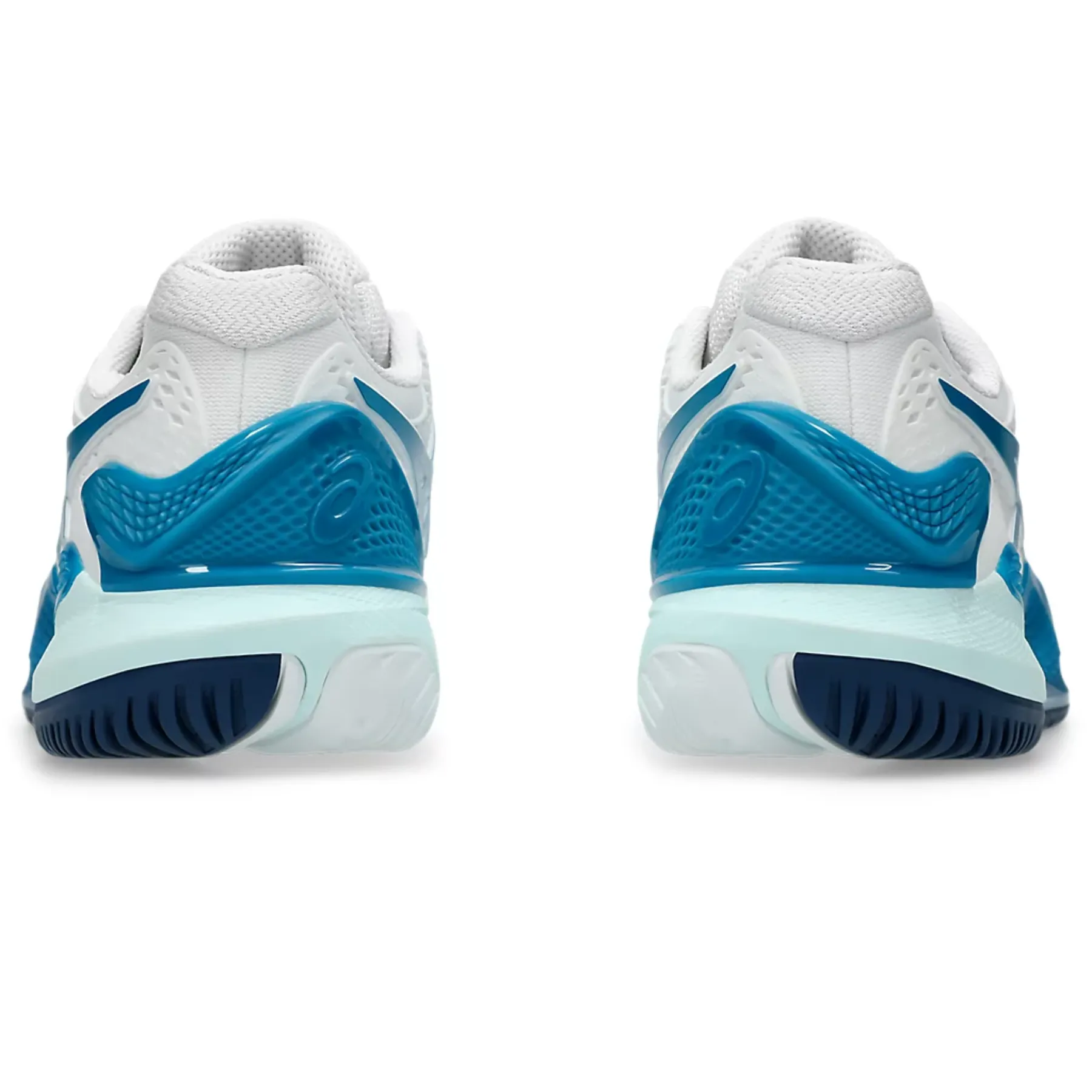 Neutral Color Tennis Asics Gel-Resolution 9 Women Tennis Shoes - White/Teal Blue