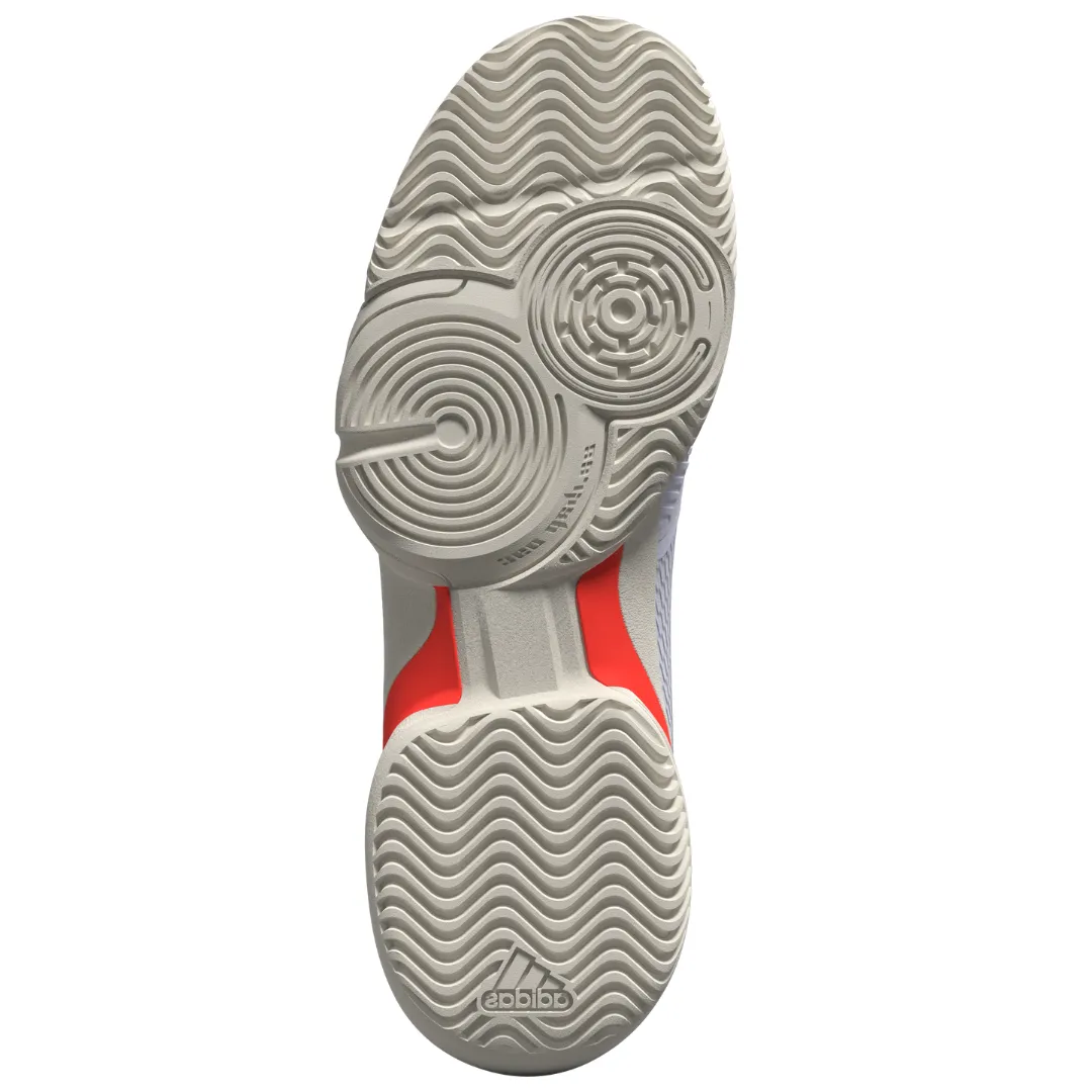 Adidas Barricade Kids Tennis Shoes - Black/White Slim Shape Stretch Fabric