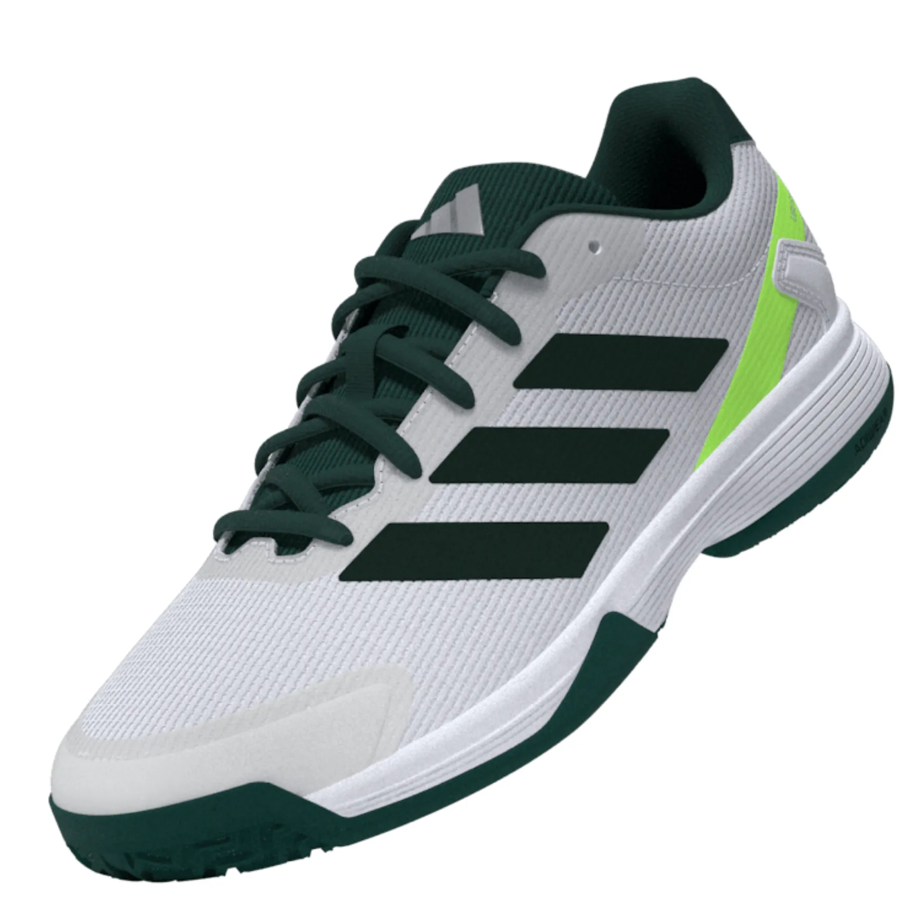 padded insole Adidas Ubersonic Junior Tennis Shoes - Pure Teal/Silver Metallic/ Lucid Lemon