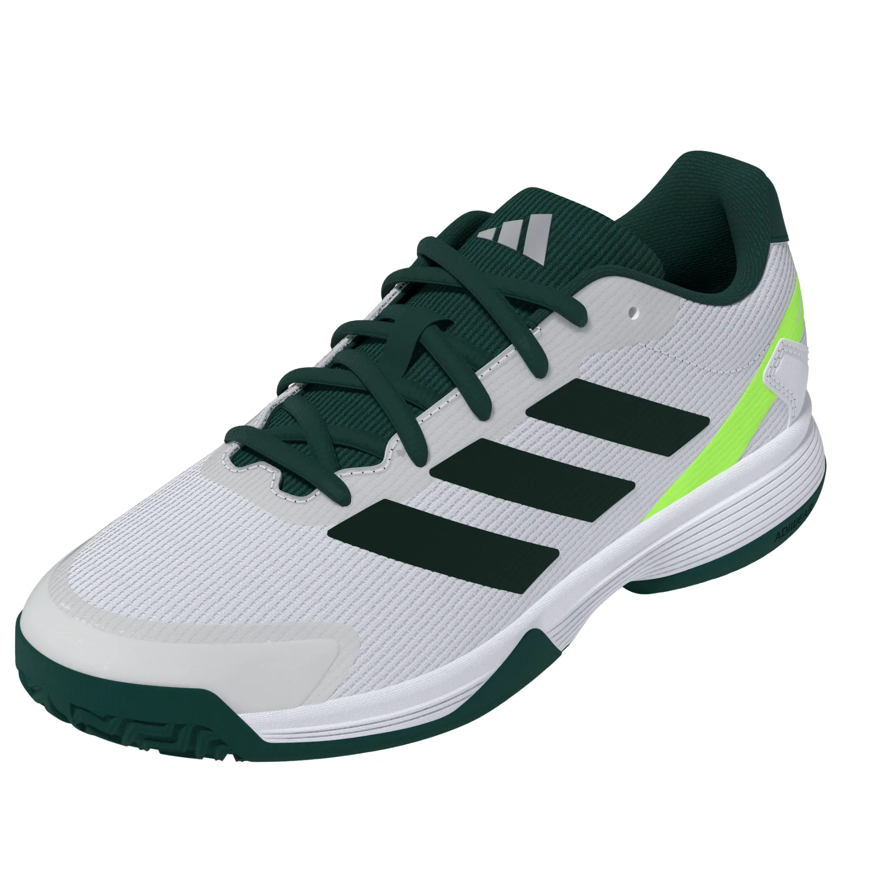 Adidas Ubersonic Junior Tennis Shoes - Pure Teal/Silver Metallic/ Lucid Lemon Casual running Compact Build