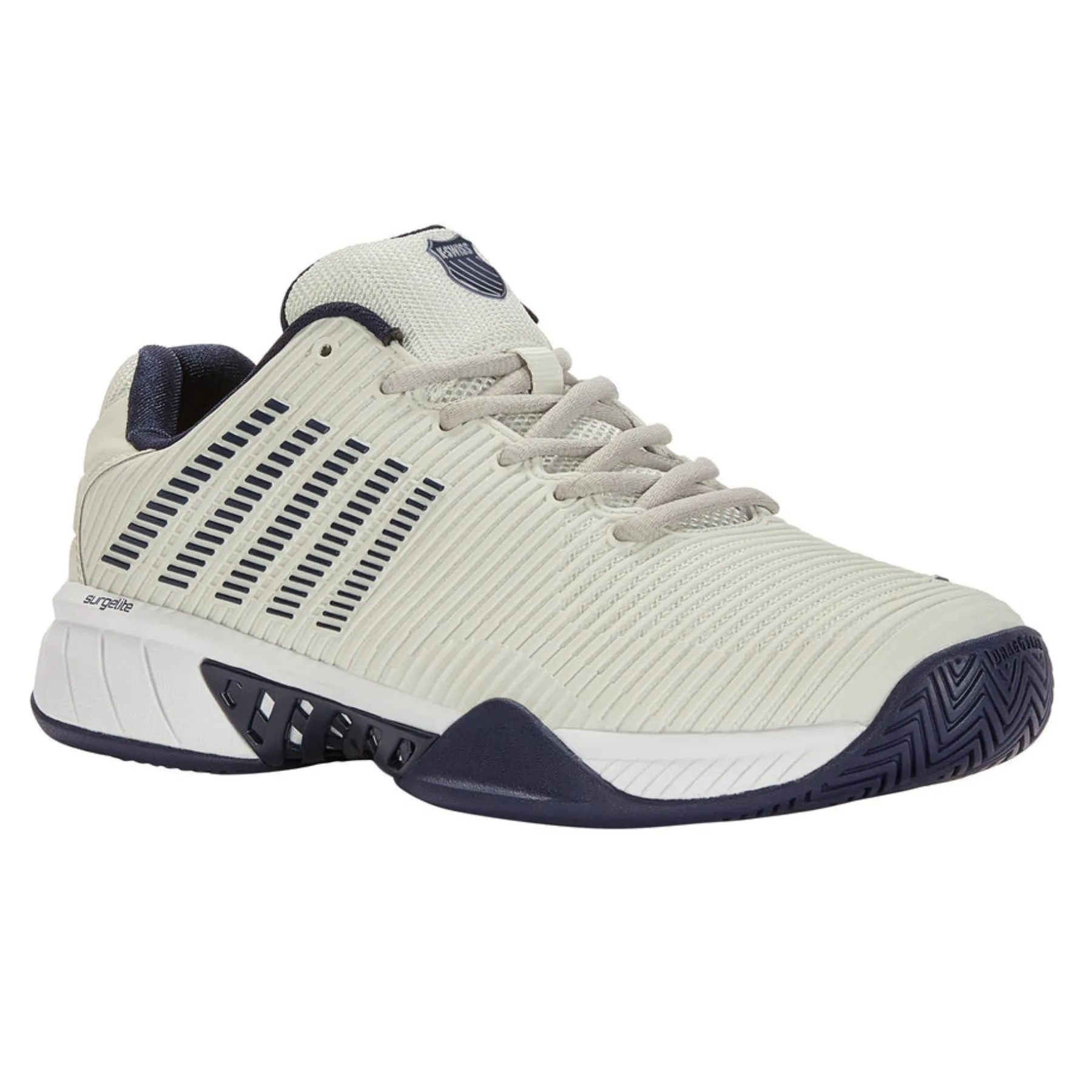Breathable Athletic Appeal K Swiss Hypercourt Express 2-2E WIDE MenTennis Shoes - Gray/White/Peacoat