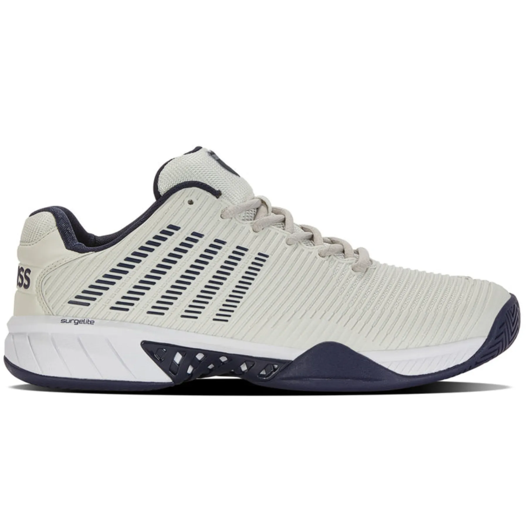Basic Comfort K Swiss Hypercourt Express 2-2E WIDE MenTennis Shoes - Gray/White/Peacoat