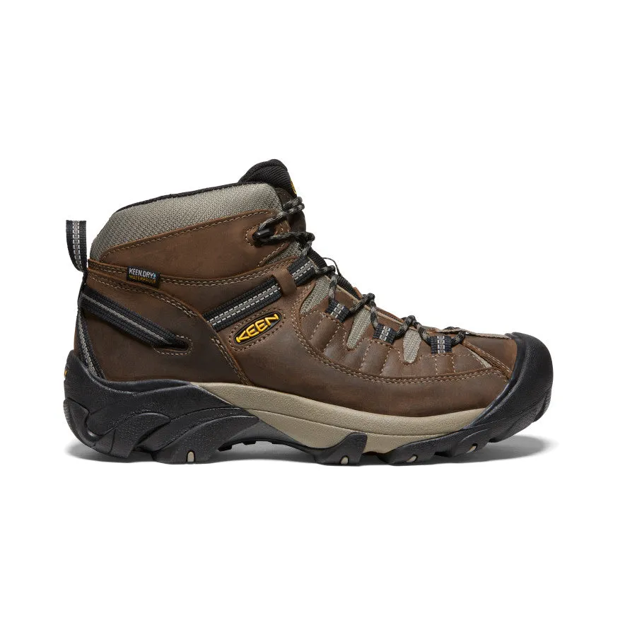 Easy to slip on and off while maintaining a secure fit Insole Layer Men's Targhee II Waterproof Mid Wide  |  Shitake/Brindle