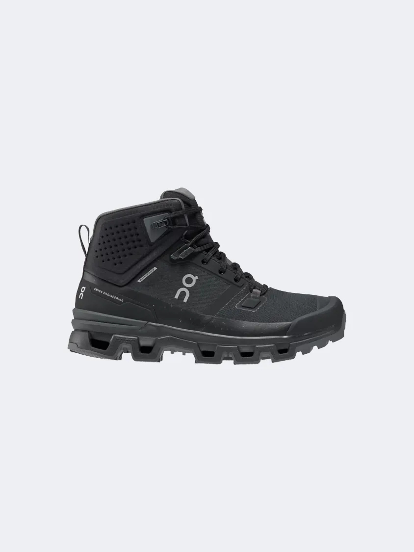 On Cloudrock Waterproof  Women Hiking Shoes Black/Eclipse Rock Climbing Fit