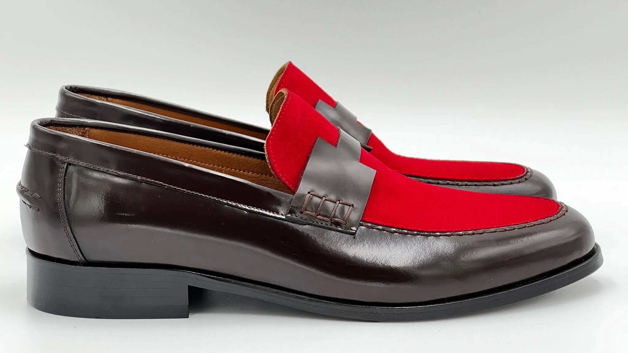 Style: 38154-Red/Brown Elastic laces Pair Quick