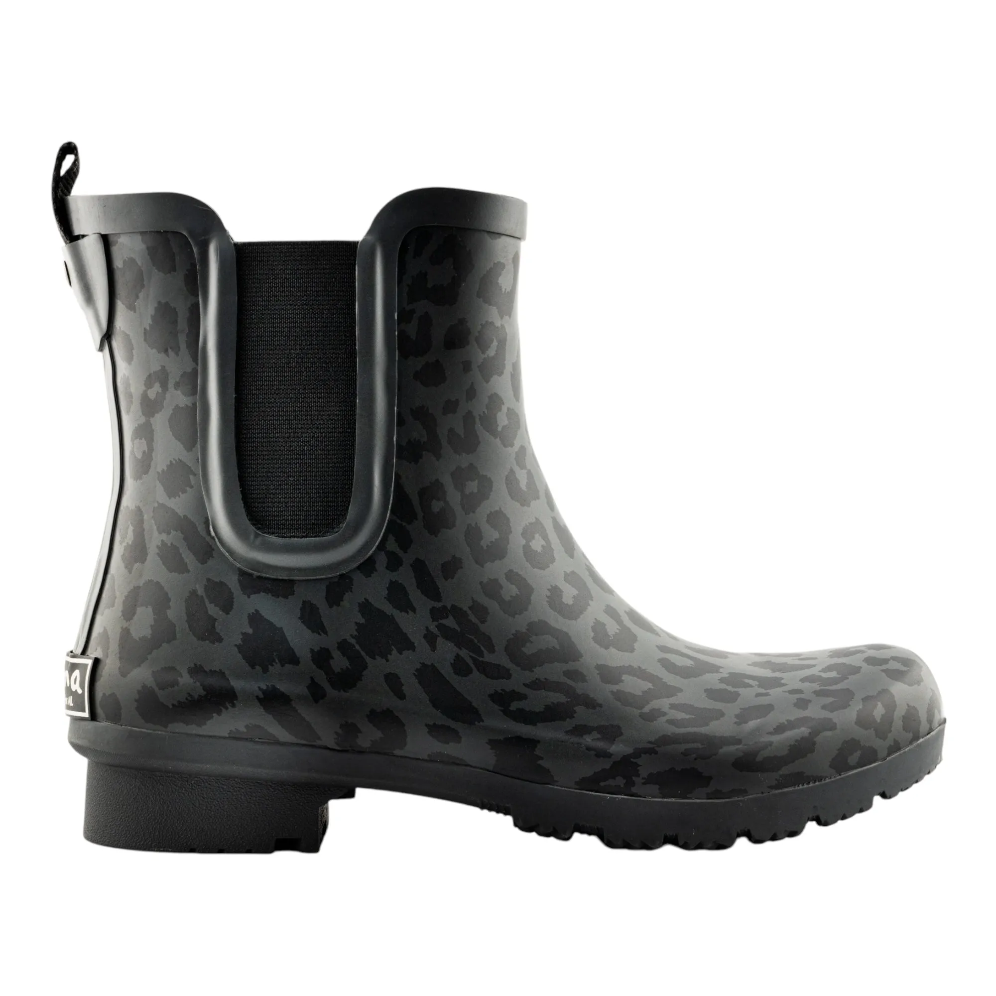 Chelsea Matte Gray Leopard Women's Rain Boots Sporty Look