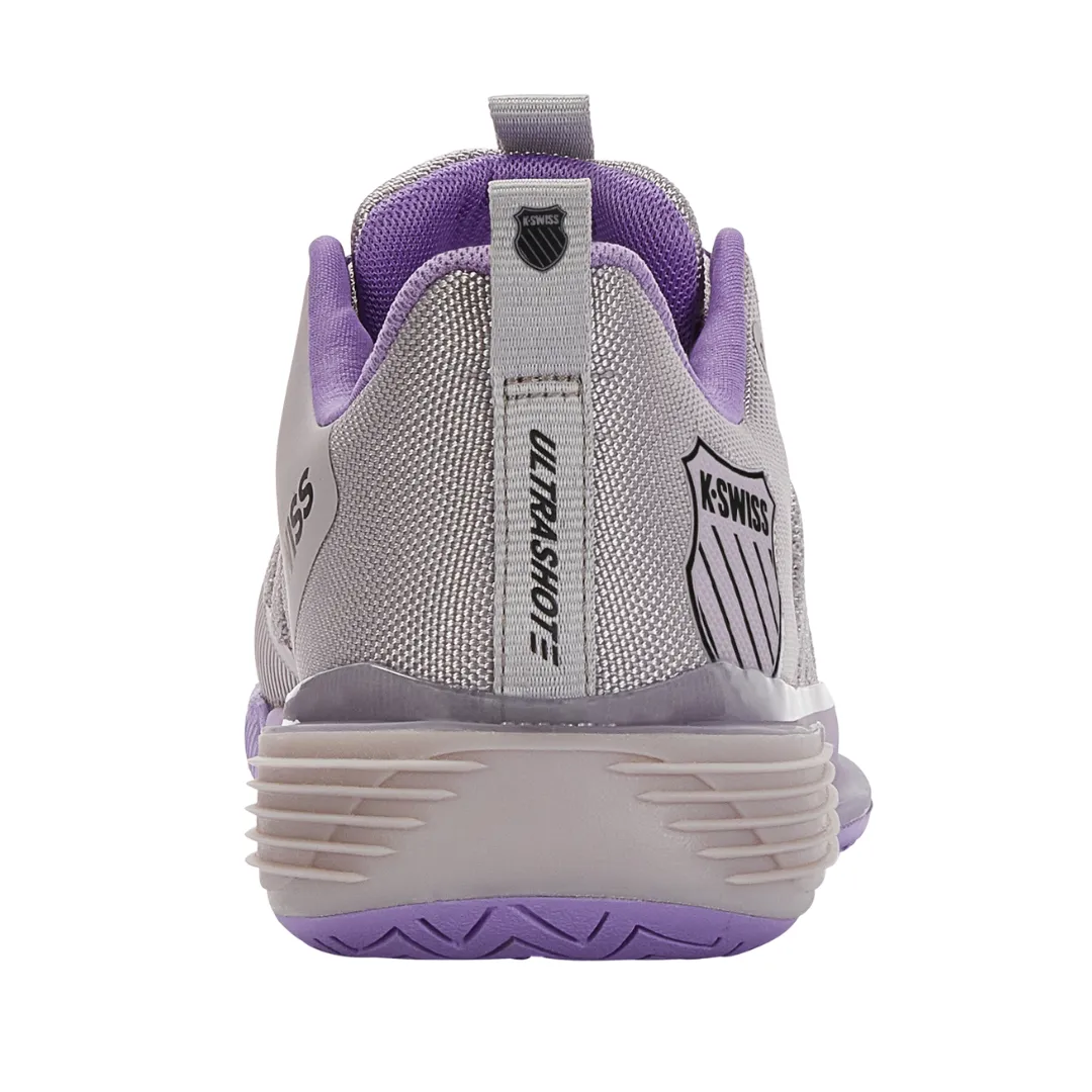 Teen Athletes Grippy Outsole K Swiss Ultrashot 3 Women Tennis Shoes  - Rain/Purple/Moonless