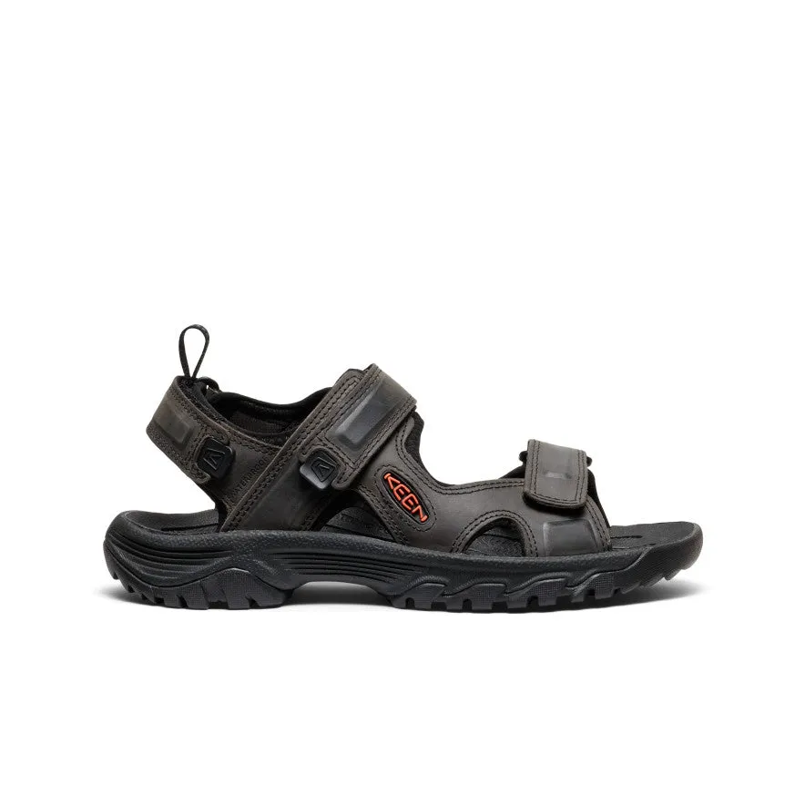 Outsole traction pattern supports agile footwork Men's Targhee III Open Toe Sandal  |  Grey/Black