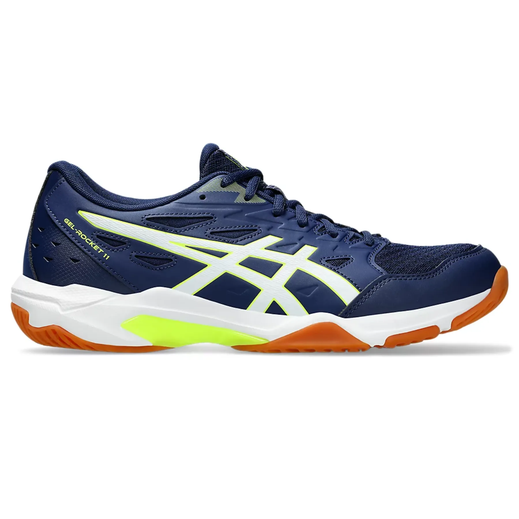 Lightweight Upper On The Go Asics Gel-Rocket 11 Men Multi Court Shoes - Blue Expanse/Safety Yellow