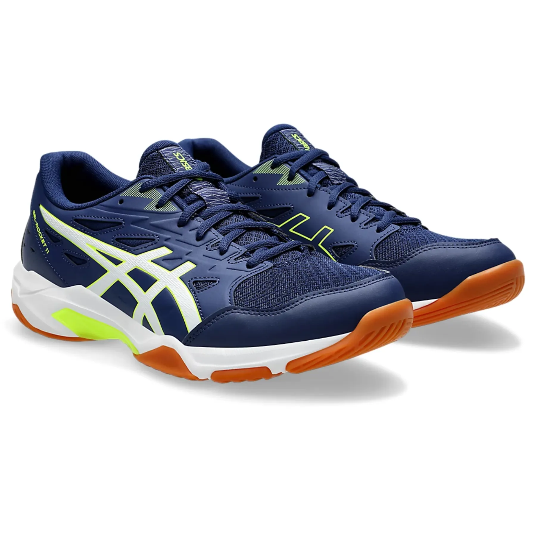 Zip Up Design Lightweight Asics Gel-Rocket 11 Men Multi Court Shoes - Blue Expanse/Safety Yellow