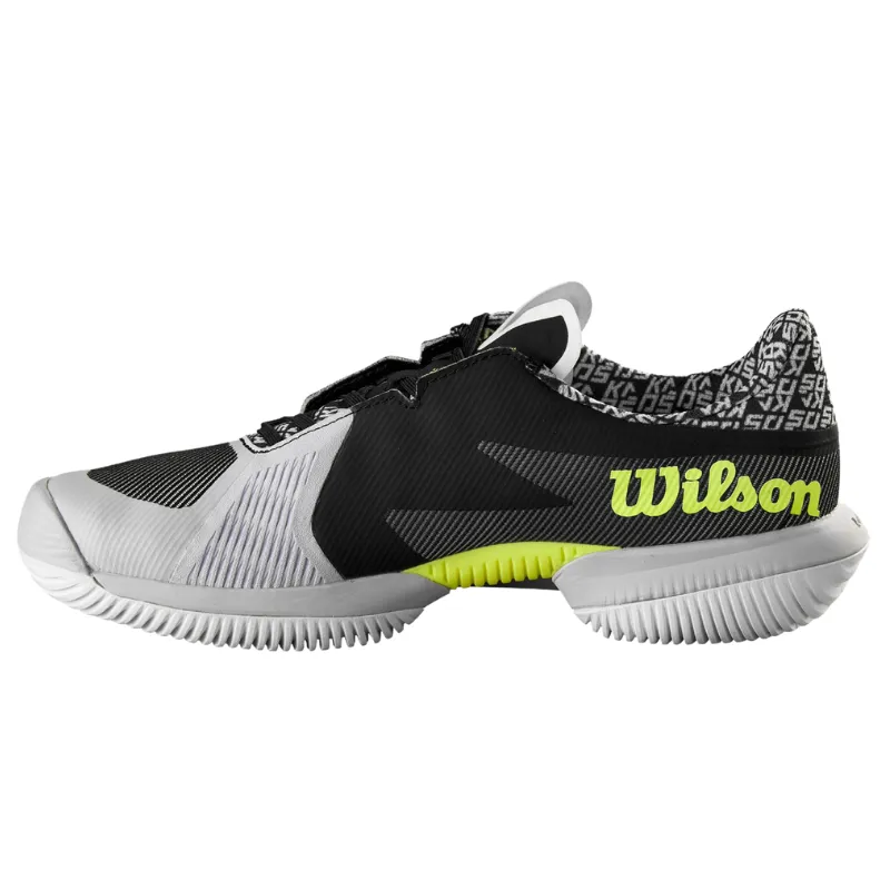 Wilson Kaos Swift 1.5 Mens Tennis Shoes - Pearl Blue / Black / Safety Yellow Trail Style Cushioned Edge