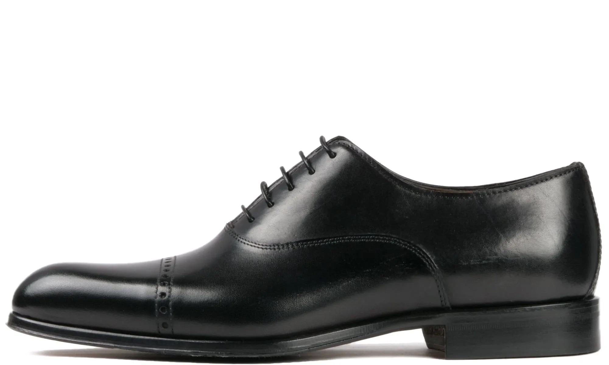 Harrow Cap Toe Oxford Black Sophisticated Shoes Smooth Soles