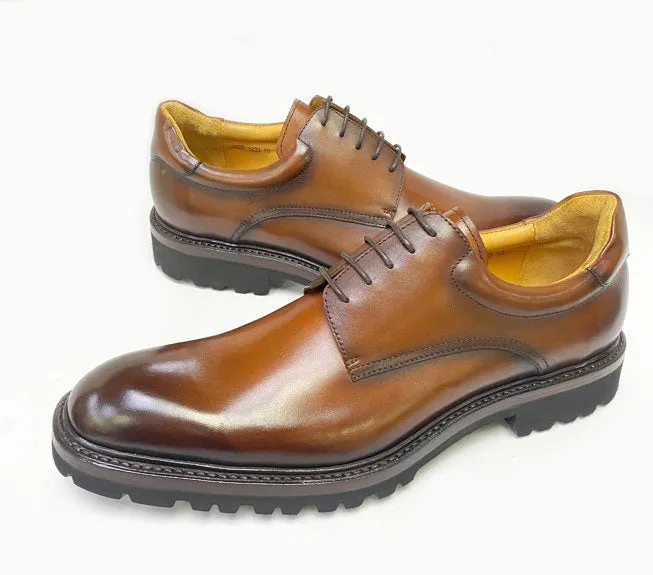 Stretchable Ugo Vasare "Mason" Oxford-Tobacco