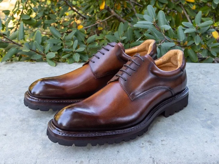 Agile Fit Velvet Rich Ugo Vasare "Mason" Oxford-Tobacco