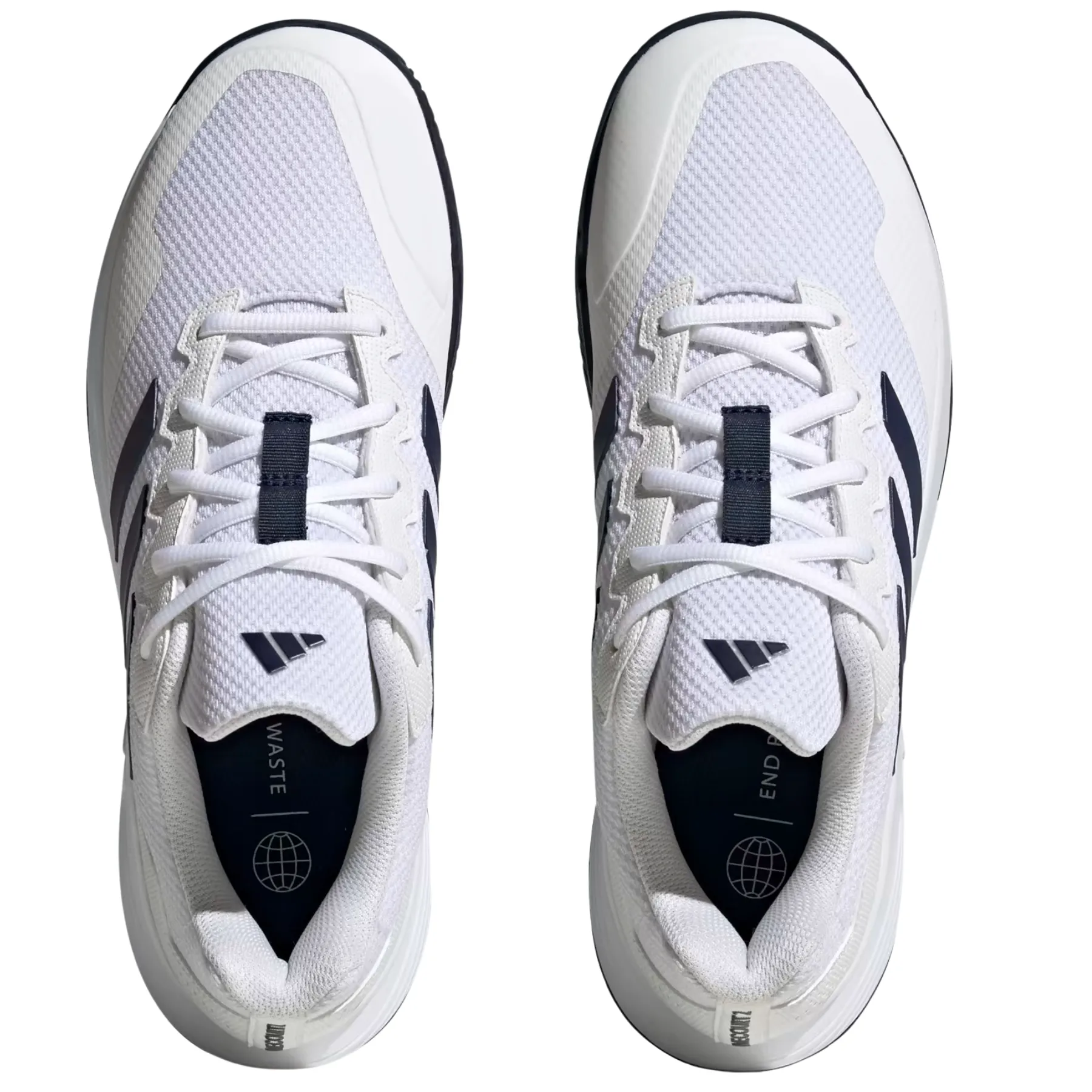 All terrain Comfort Trail Adidas Game Court 2.0 Mens Tennis Shoes - Cloud White / Team Navy Blue 2 / Cloud White