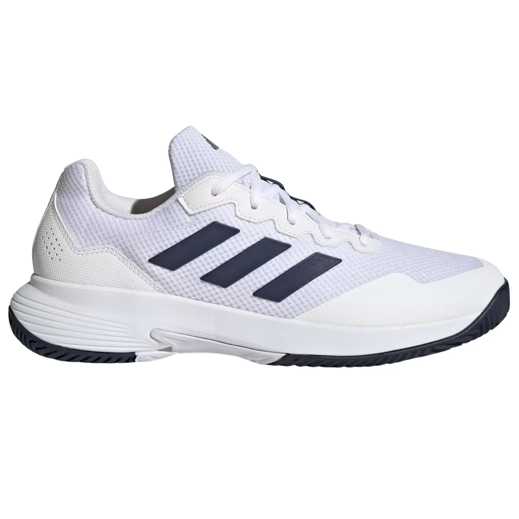 Court Lace Up Adidas Game Court 2.0 Mens Tennis Shoes - Cloud White / Team Navy Blue 2 / Cloud White