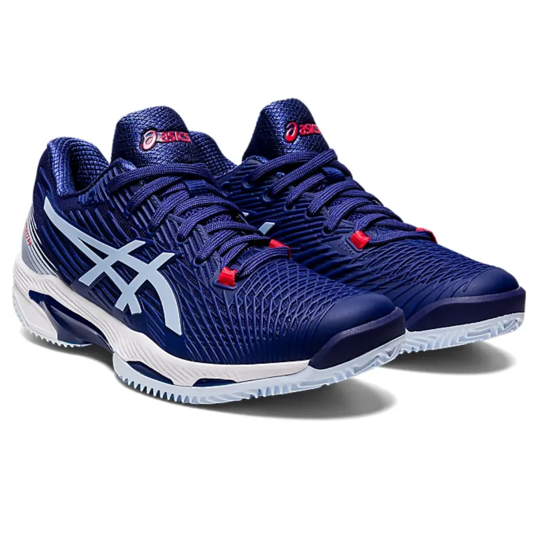 Asics Womens Solution Speed FF2 Clay Tennis Shoes - Dive Blue/Soft Sky Durable Build Lightweight Upper