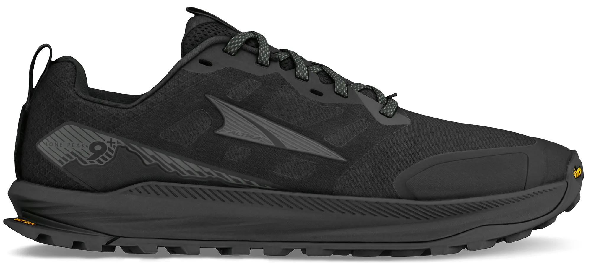 Altra Lone Peak 9  WIDE FIT Mens Trail Running Shoes - Black Full Motion