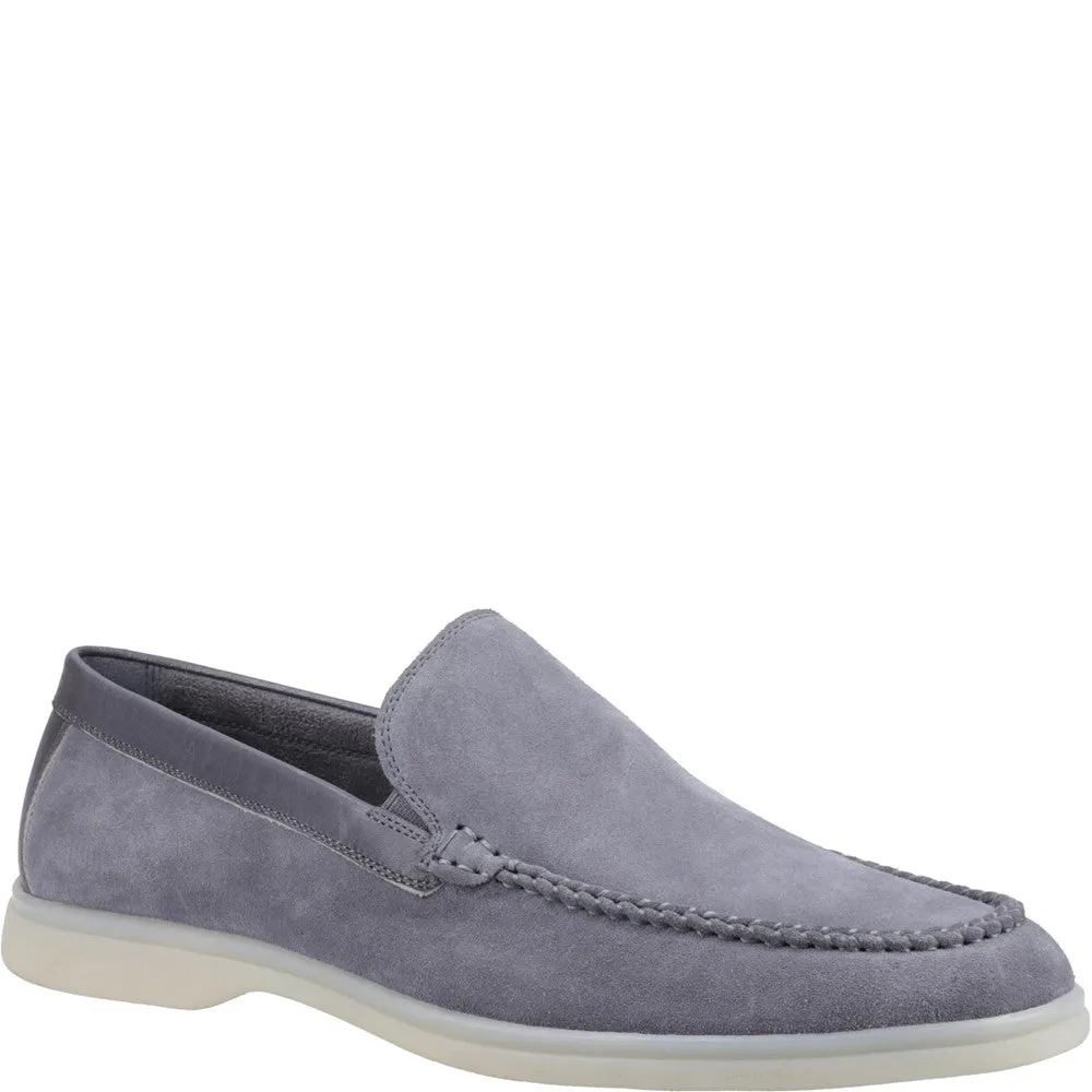 Waxed Finish Grey Leon Slip On Shoes