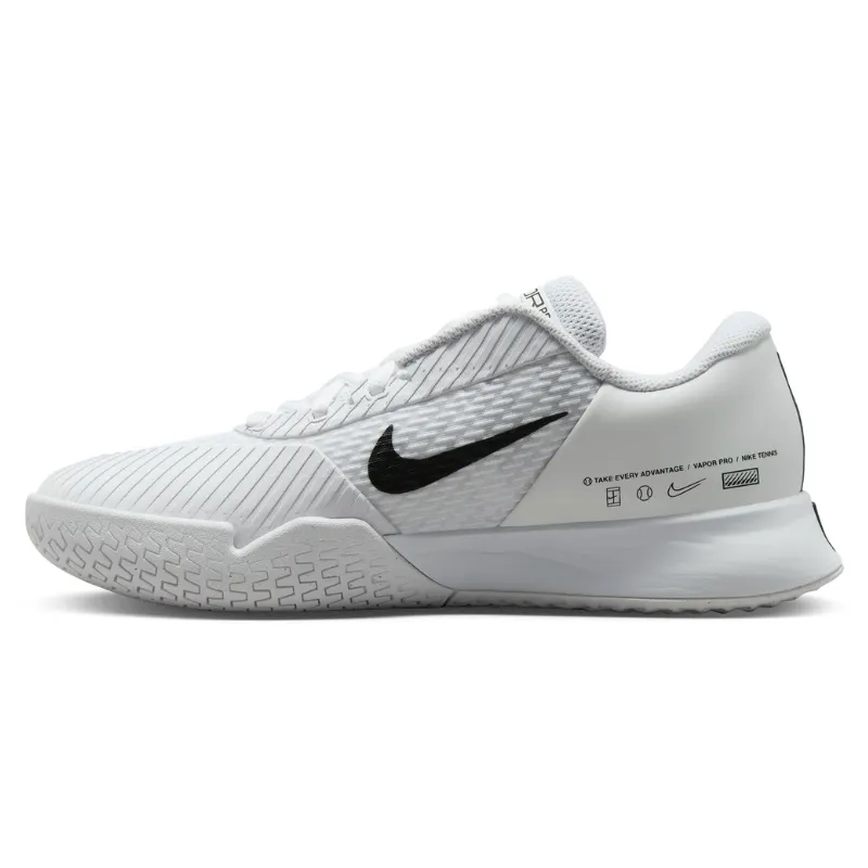 Nike Court Air Zoom Vapor Pro 2 Women Hard Court Tennis Shoes - White/Black-Pure Platinum young adults