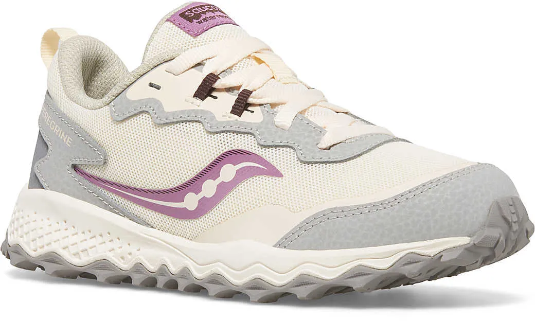 Saucony Peregrine KDZ Junior Trail Running Shoes - Cream Minimal Look Leg Control