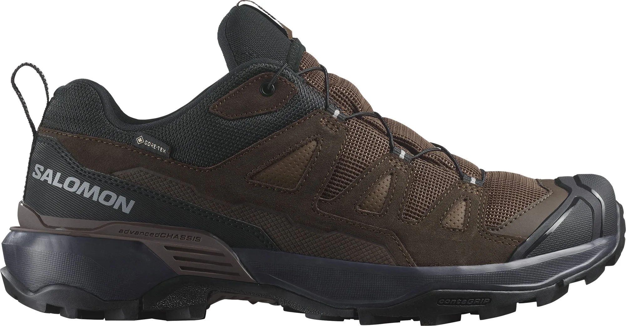 Salomon X Ultra 360 Leather GORE-TEX Mens Walking Shoes - Brown Abrasion resistant Foot Hugging