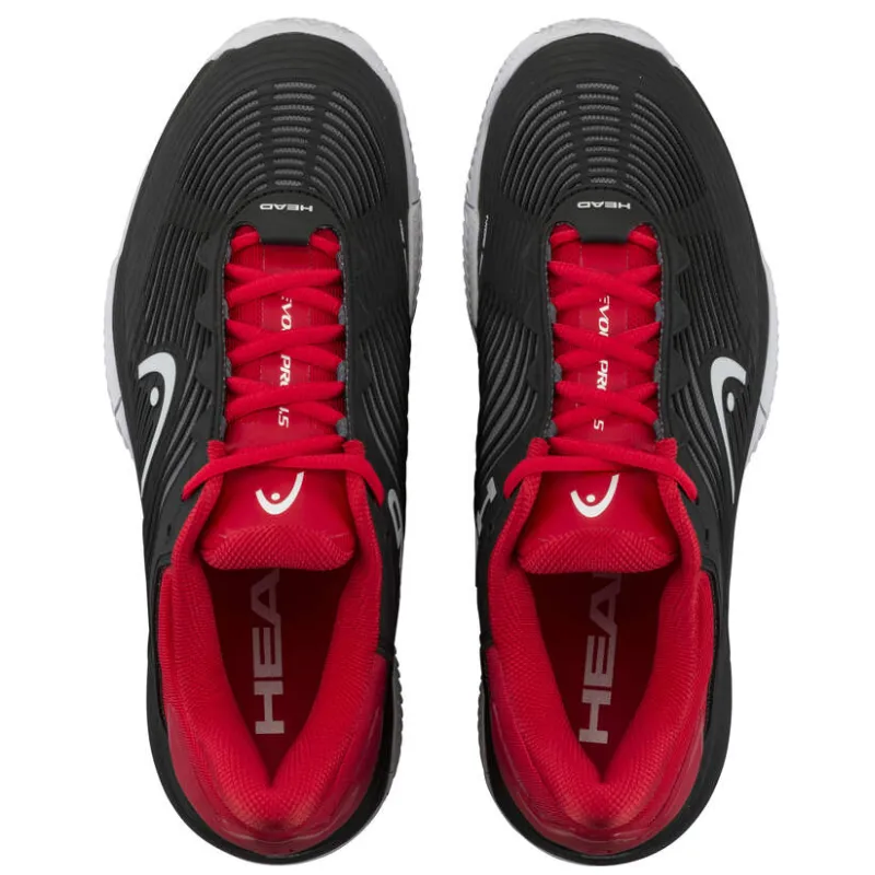 Comfort Cushion Lightly Padded Head Revolt Pro 4.5 Clay Men Tennis Shoes - Black/Red