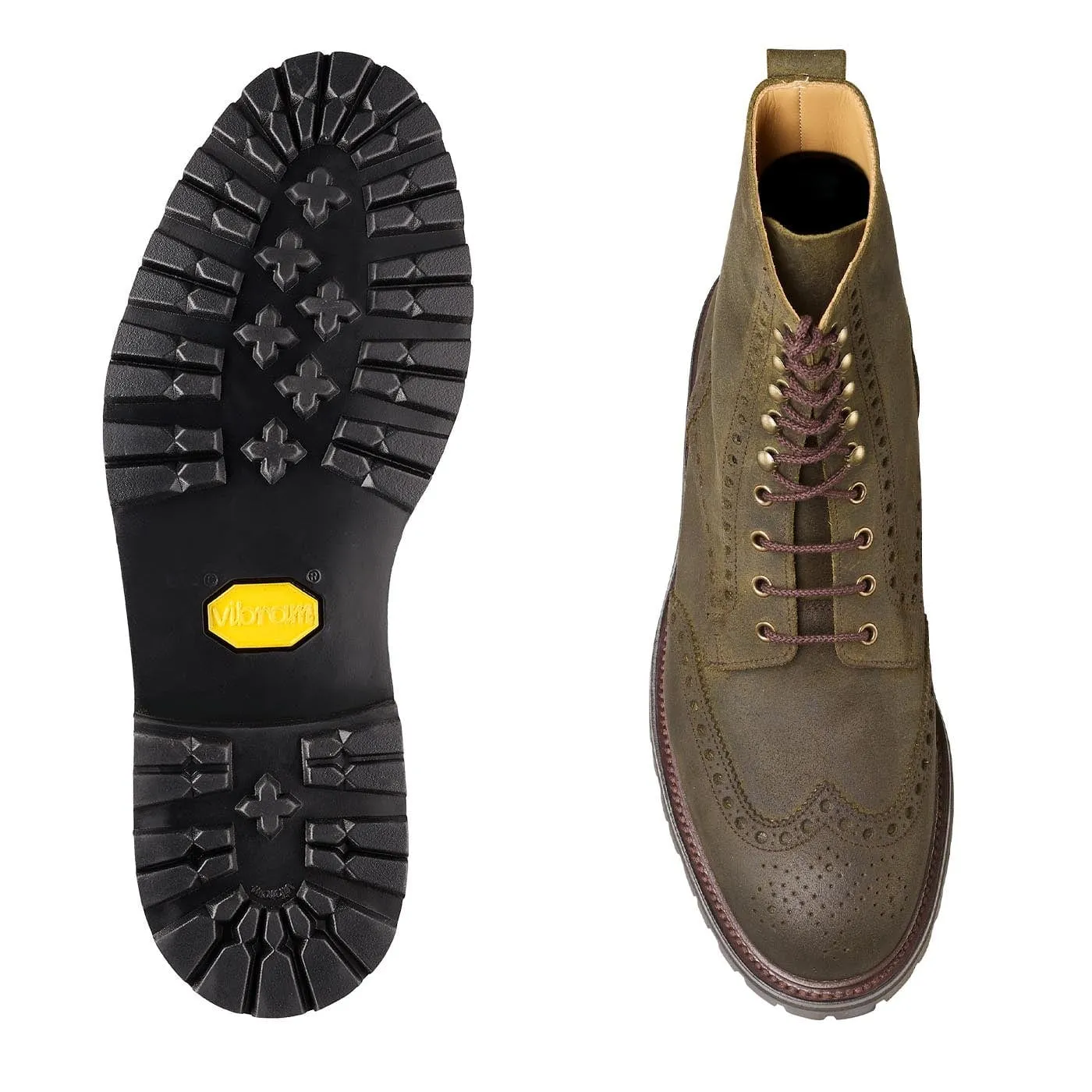 Islay Green Rough-Out Suede Professional Step Sharp Office Style
