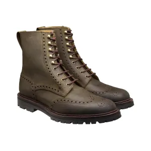 Clean Cut Timeless Urban Style Islay Green Rough-Out Suede
