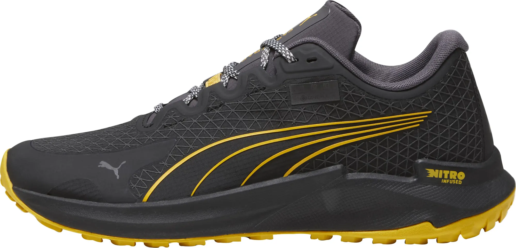 Minimalist Look Flow Support Puma Fast-Trac Nitro GORE-TEX Mens Trail Running Shoes - Black